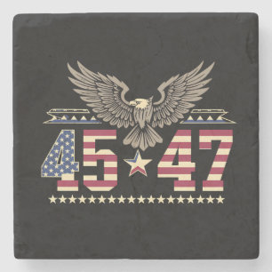 Dessous-de-verre En Pierre Drapeau de l'aigle américain vintage Trump 45 47 U