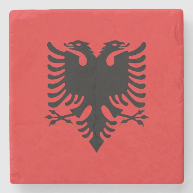 Dessous-de-verre En Pierre Drapeau de l'Albanie (Devant)
