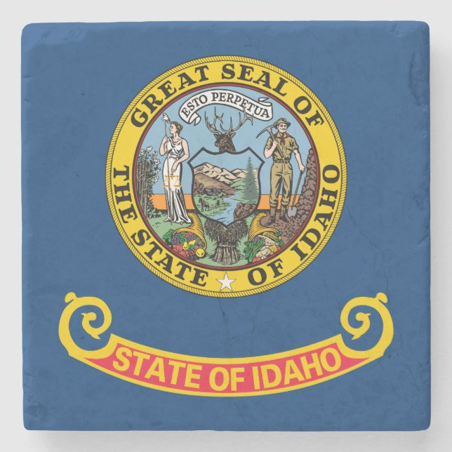 Dessous-de-verre En Pierre Drapeau de l'État de l'Idaho (Devant)