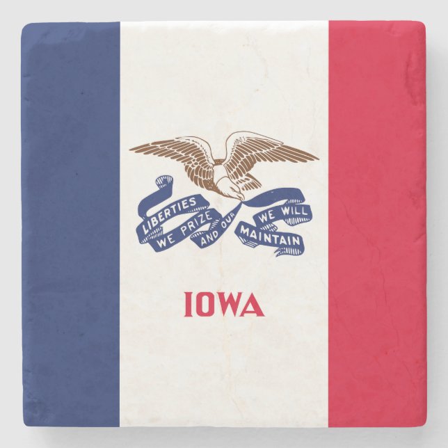Dessous-de-verre En Pierre Drapeau de l'État de l'Iowa (Devant)