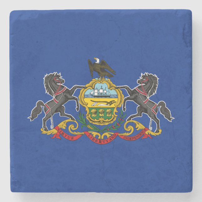 Dessous-de-verre En Pierre Drapeau de l'État de Pennsylvanie (Devant)