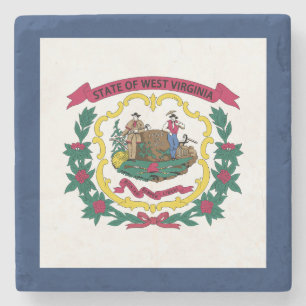 Dessous-de-verre En Pierre Drapeau de l'État de Virginie-Occidentale