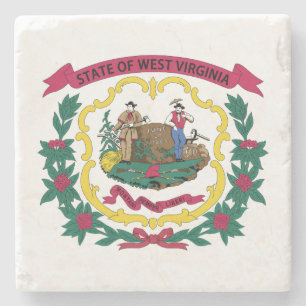 Dessous-de-verre En Pierre Drapeau de l'État de Virginie-Occidentale