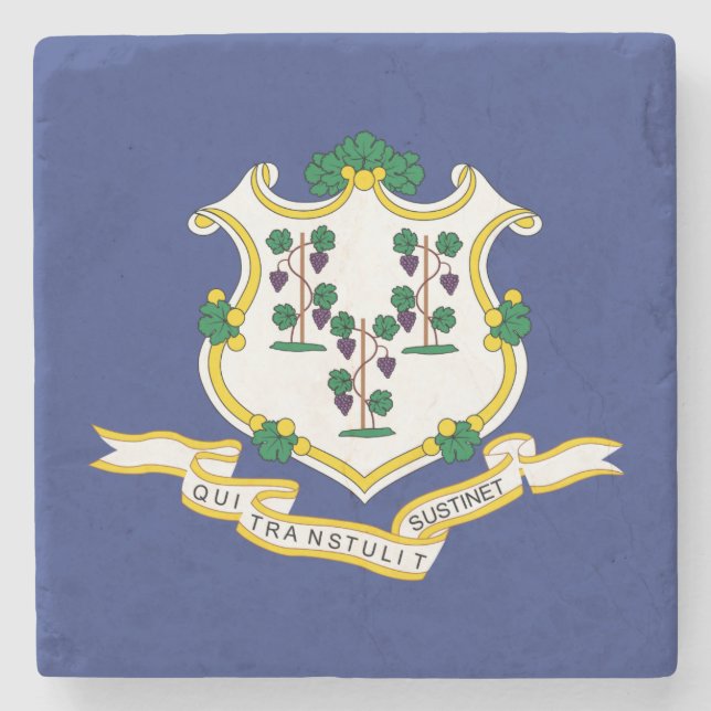 Dessous-de-verre En Pierre Drapeau de l'État du Connecticut (Devant)