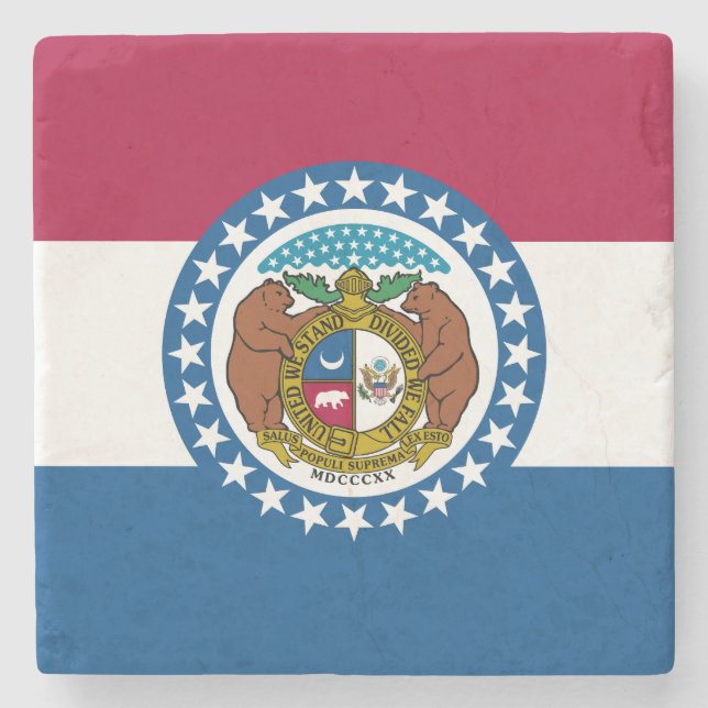 Dessous-de-verre En Pierre Drapeau de l'État du Missouri (Devant)