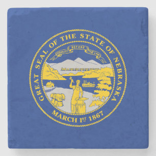 Dessous-de-verre En Pierre Drapeau de l'État du Nebraska