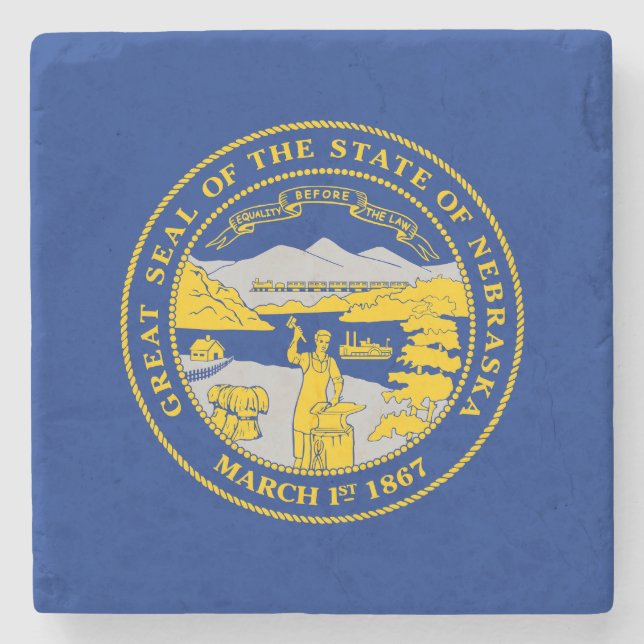Dessous-de-verre En Pierre Drapeau de l'État du Nebraska (Devant)