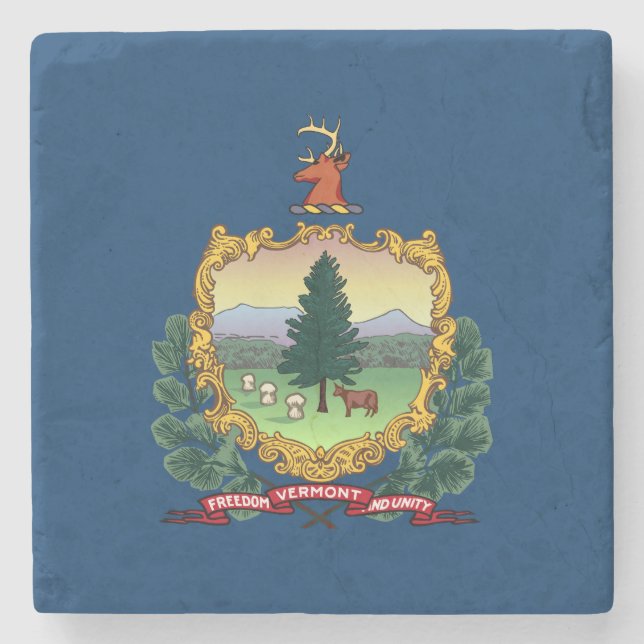 Dessous-de-verre En Pierre Drapeau de l'État du Vermont (Devant)