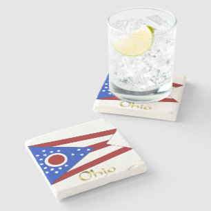 Dessous-de-verre En Pierre Drapeau de l'Ohio