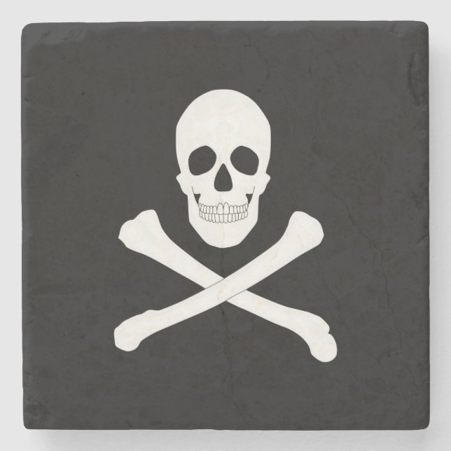 Dessous-de-verre En Pierre Drapeau de pirate (Jolly Roger) (Devant)