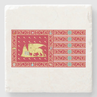 Dessous-de-verre En Pierre Drapeau de Venise, Italie (Venezia, Vénétie, Itali