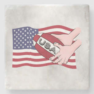 Dessous-de-verre En Pierre Drapeau Des Supporters De L'Équipe De Rugby Des Ét