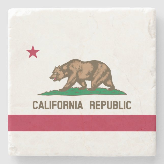 Dessous-de-verre En Pierre Drapeau d'État de la République de Californie (Devant)