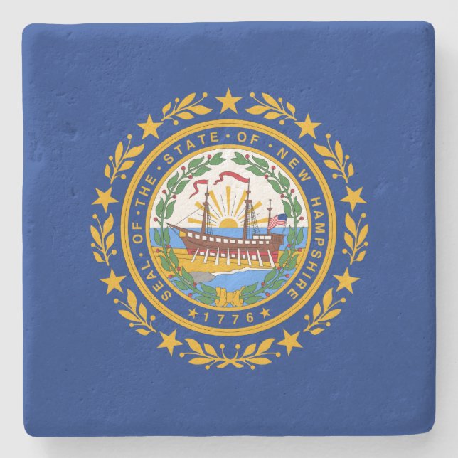 Dessous-de-verre En Pierre Drapeau d'Etat du New Hampshire (Devant)