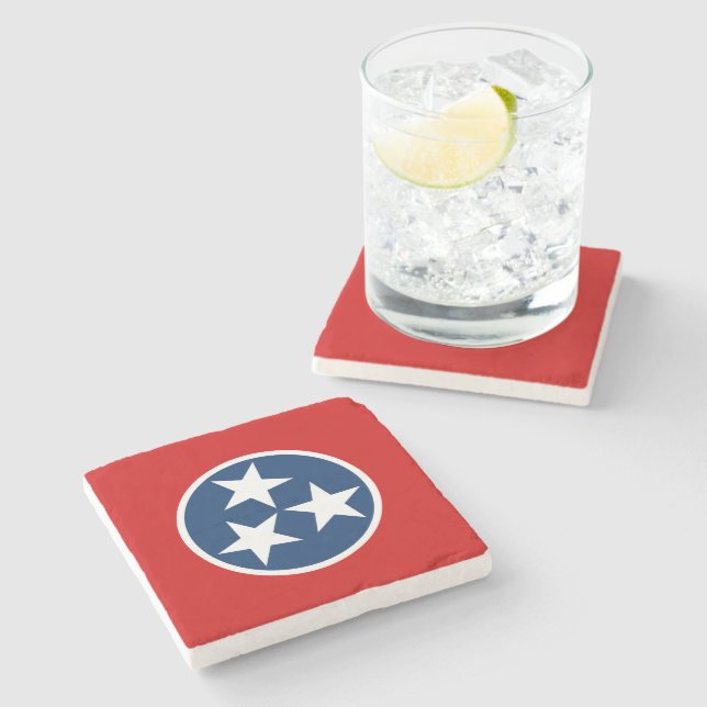 Dessous-de-verre En Pierre Drapeau d'état du Tennessee (Côté)