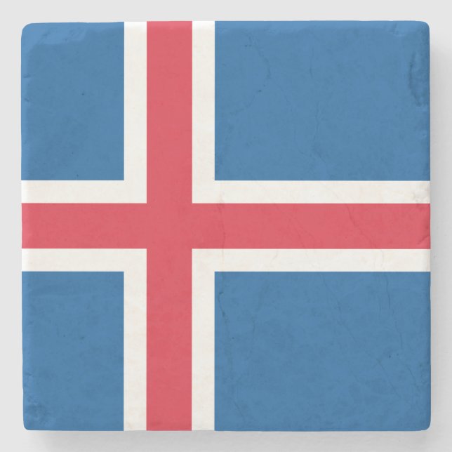 Dessous-de-verre En Pierre Drapeau d'Islande (Devant)
