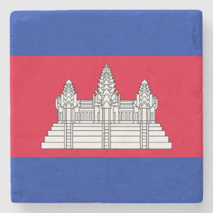 Dessous-de-verre En Pierre Drapeau du Cambodge patriotique