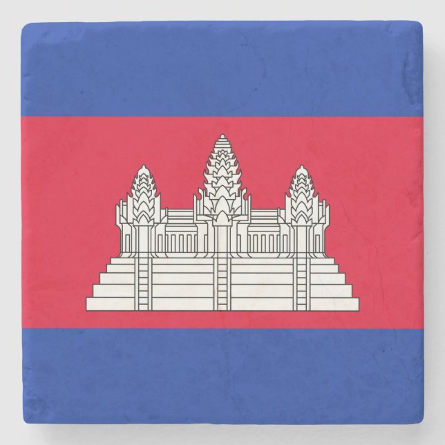 Dessous-de-verre En Pierre Drapeau du Cambodge patriotique (Devant)