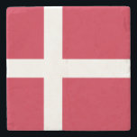 Dessous-de-verre En Pierre Drapeau du Danemark<br><div class="desc">Drapeau patriotique du Danemark.</div>
