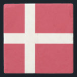 Dessous-de-verre En Pierre Drapeau du Danemark<br><div class="desc">Drapeau patriotique du Danemark.</div>