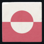 Dessous-de-verre En Pierre Drapeau du Groenland<br><div class="desc">Drapeau patriotique du Groenland.</div>