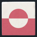 Dessous-de-verre En Pierre Drapeau du Groenland<br><div class="desc">Drapeau patriotique du Groenland.</div>