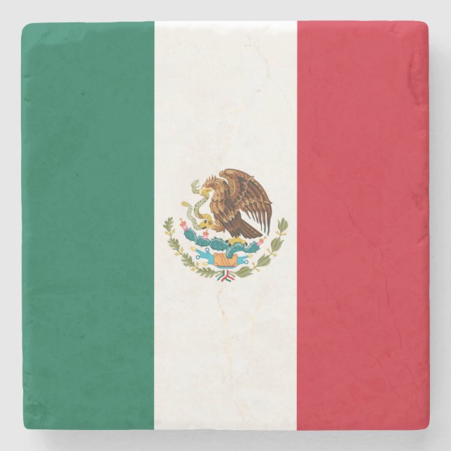 Dessous-de-verre En Pierre Drapeau du Mexique, Bandera de la République mexic (Devant)