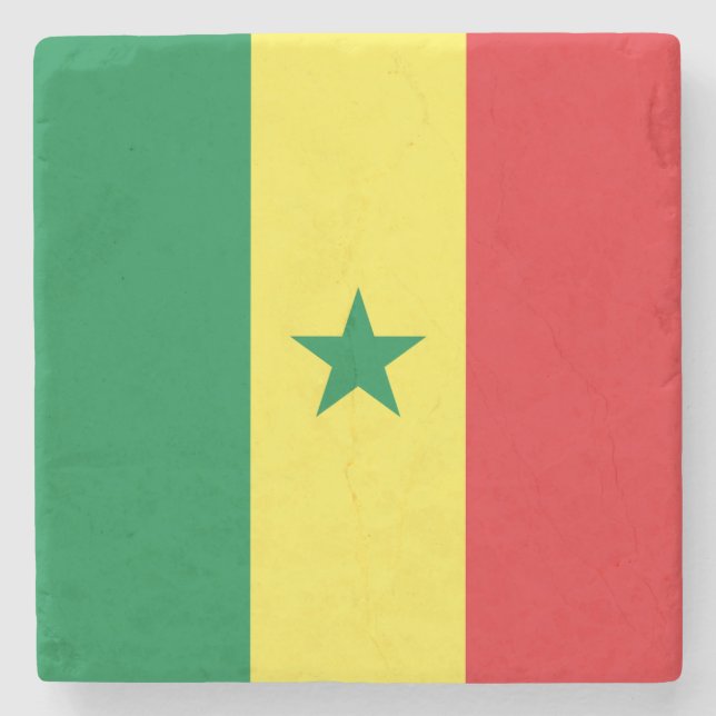 Dessous-de-verre En Pierre Drapeau du Sénégal (Devant)
