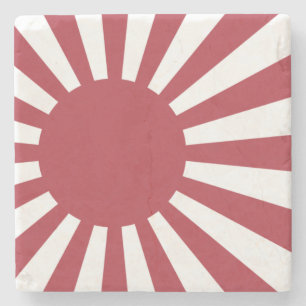 Dessous-de-verre En Pierre Drapeau du soleil levant impérial du Japon, Edo à 
