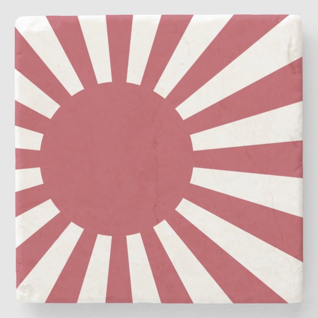 Dessous-de-verre En Pierre Drapeau du soleil levant impérial du Japon, Edo à  (Devant)