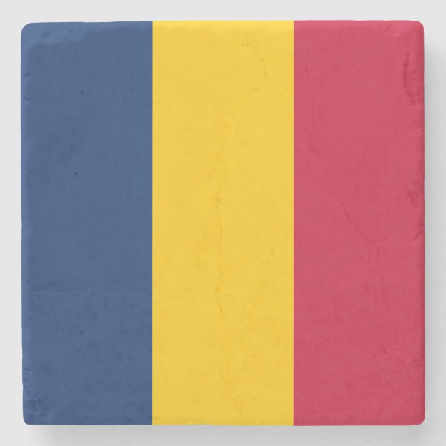 Dessous-de-verre En Pierre Drapeau du Tchad (pays africain) (Devant)