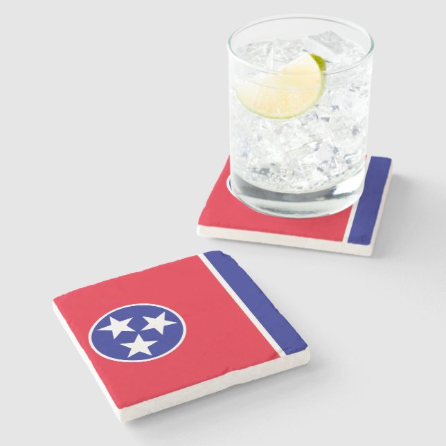 Dessous-de-verre En Pierre Drapeau du Tennessee (Côté)