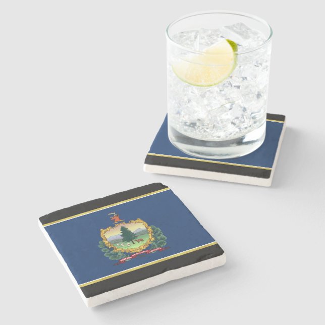 Dessous-de-verre En Pierre Drapeau du Vermont (Côté)