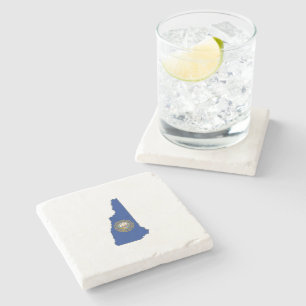 Dessous-de-verre En Pierre Drapeau et carte d'état du New Hampshire
