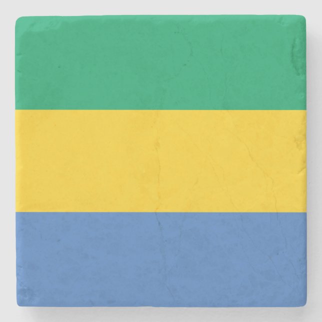 Dessous-de-verre En Pierre Drapeau gabonais (Gabon) (Devant)