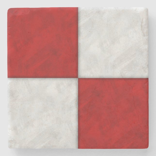 Dessous-de-verre En Pierre Drapeau maritime de signalisation nautique à aquar (Devant)