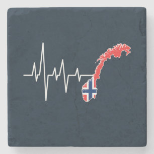 Dessous-de-verre En Pierre Drapeau norvégien Norvège Drapeau Norvège Battemen