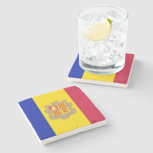 Dessous-de-verre En Pierre Drapeau patriotique d'Andorre