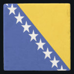 Dessous-de-verre En Pierre Drapeau patriotique de Bosnie-Herzégovine<br><div class="desc">Le drapeau national de Bosnie-et-Herzégovine.</div>