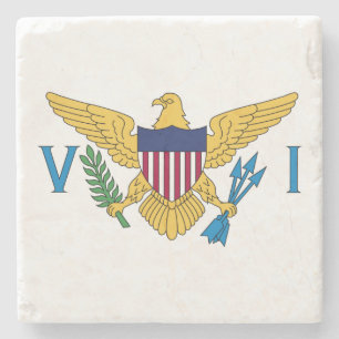 Dessous-de-verre En Pierre Drapeau patriotique des îles Vierges américaines