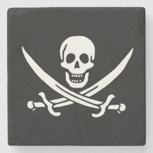 Dessous-de-verre En Pierre Drapeau Pirate Jolly Roger