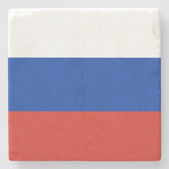 Dessous-de-verre En Pierre Drapeau russe (Russie) (Devant)