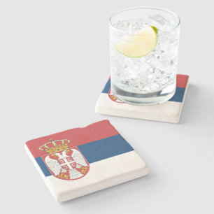 Dessous-de-verre En Pierre Drapeau serbe