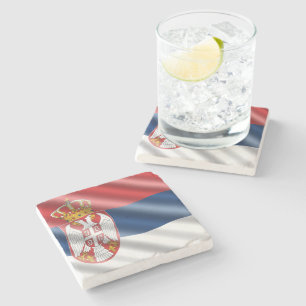 Dessous-de-verre En Pierre Drapeau serbe