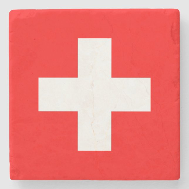Dessous-de-verre En Pierre Drapeau suisse (Suisse) (Devant)