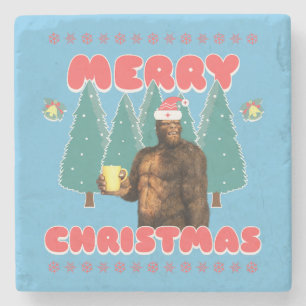 Dessous-de-verre En Pierre Drôle Bigfoot - Joyeux Noël