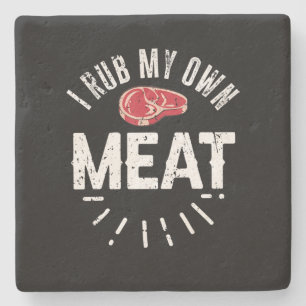Dessous-de-verre En Pierre Drôle Chef BBQ Plaisanter Cadeau Rub Ma propre via
