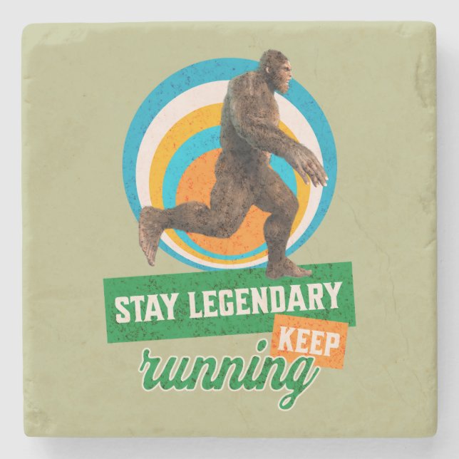 Dessous-de-verre En Pierre Drôle de motivation de course de Bigfoot (Devant)