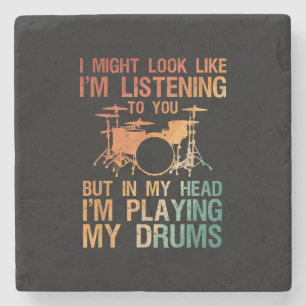 Dessous-de-verre En Pierre Drôle Drummer Art Pour Hommes Femmes Drum Player P