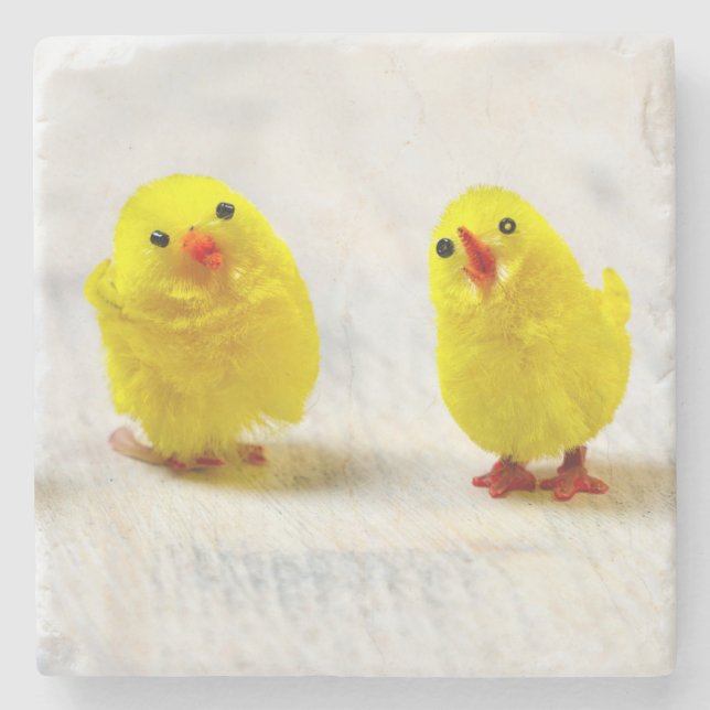 Dessous-de-verre En Pierre Easter Decoration - chicks en row (Devant)